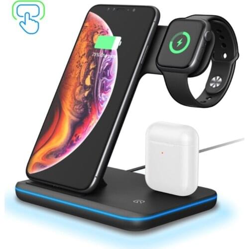 H7JF 3 In 1 Wireless Charger Station for Air Pods / Smartphone 12