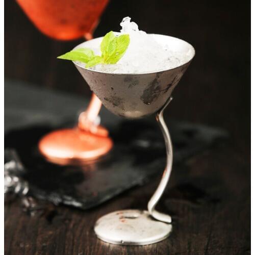 150ML Stainless Steel Receptacle Cocktail Glass Decorative Metal Martini Wine Goblet Cup Party Drinkware Valentines Day Barware