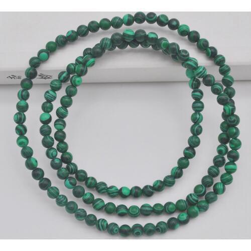 4MM Green Malachite Beads Bracelet Bangle Necklace Stretch 22 Inch Jewelry For Woman Gift G749