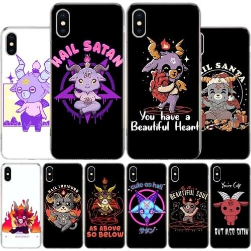 Cute Hell Hail Satan Evil Cover Phone Case For Apple iphone 11 12 Pro XR X XS Max 7 8 6 6S Plus + 7G 6G 5 SE 2020 Coque Popular