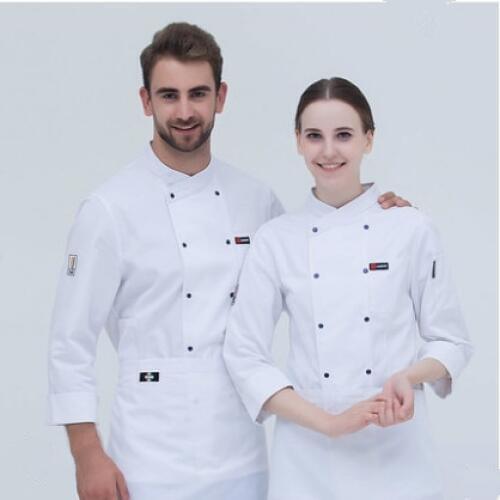 Black Long Sleeve Master Cook Work Uniforms Restaurant Hotel BBQ Kitchen High Quality Workwear Clothing Food Service Chef Tops
