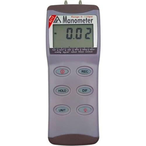 AZ8215 Digital Pressure Gauge Portable Pressure Tester Precise Electronic Differential Pressure Meter Gauge Pressure -15~+15psi