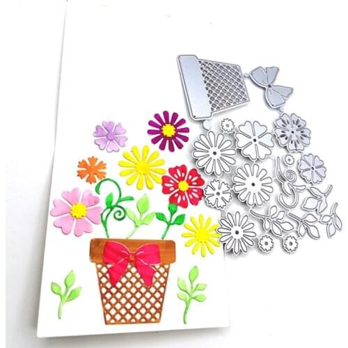 Flower Pot Metal Cutting Dies Stencil Scrapbooking DIY Album Stamp Paper Card Embossing Decoration Craft