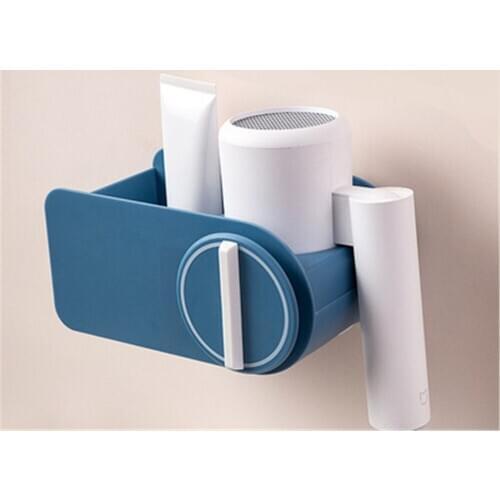 Hair Dryer Holder Curling Iron Shelf Wall-Mounted Punching Free Storage Rack Bathroom Facial Cleanser Organizer Home Accessories