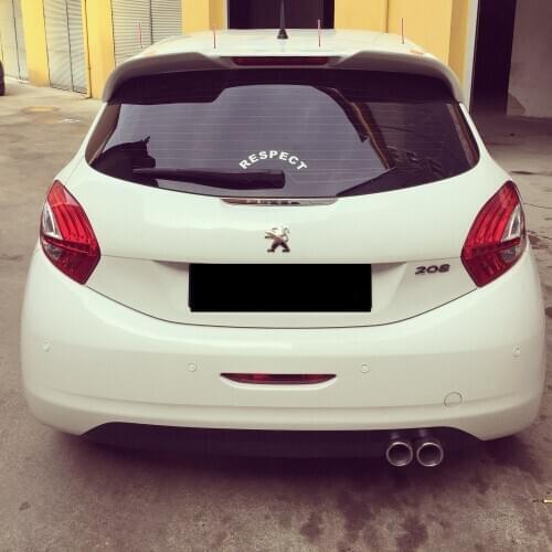 PEUGEOT 208 Model Spoiler Piano Black and White Universal Luggage Top Sporty Appearance Ornament Accessories