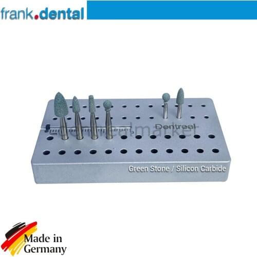 Frank Dental Green Stone Dental Burs - contouring and finishing of porcelain, composites, compomers, gold, silver, amalgam