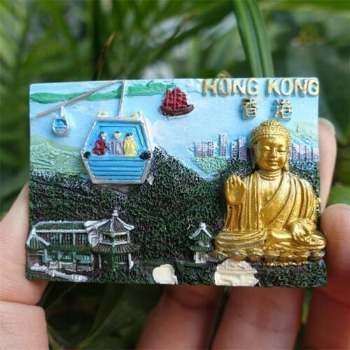 Hong Kong Fridge Magnet China Travel Tourist Souvenirs Craft Gift