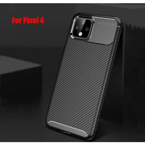 Ikrsses For Google Pixel 4 XL Luxury Carbon Fiber Ultra Thin Silicone Soft TPU Case For Pixel 4 Phone Anti-fall Back Cover