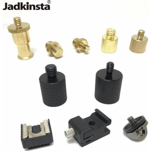 Jadkinsta 1/4" to 3/8" 5/8" to 1/4" Male to Female Cold Hot Shoe Thread Screw Mount Adapter Tripod Plate Screw for SLR Camera