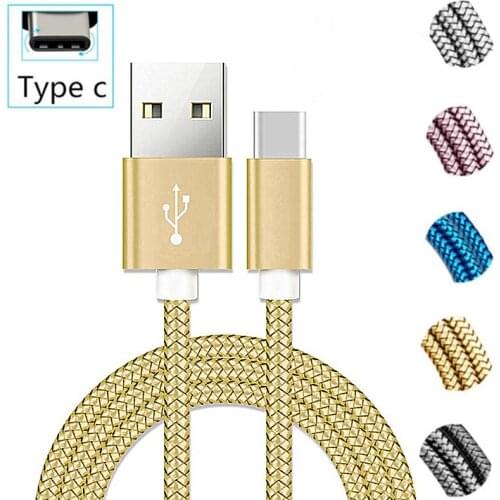 USB Type C Nylon Fast Charging Type-C USB Charger Sync Cable for redmi k20 pro Huawei P20 lite Honor 9x Oneplus 3T 5T 6T 7 Cord