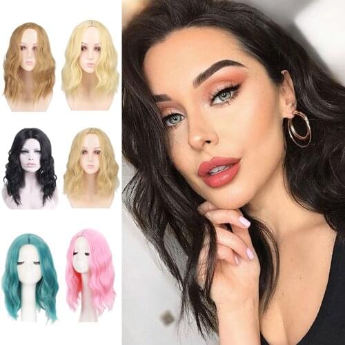 WEILAI Short wave Curly Synthetic hair Wigs for black woman Heat Resistant Cosplay Wigs