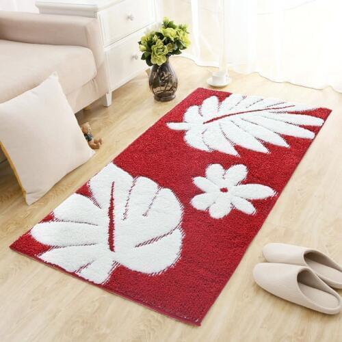 Red Soft Plush Shag Sofa Bedroom Carpet Flowers Pattern Living Room Rugs Doormats Floor Mats 60x90CM/70x140CM
