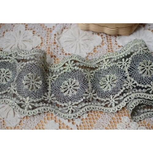 3 Meters 10CM Delicate Free-shipping Wedding Dress Lace Applique Black Back Gold Thread Embroidery Lace Fabric Accessories Trim