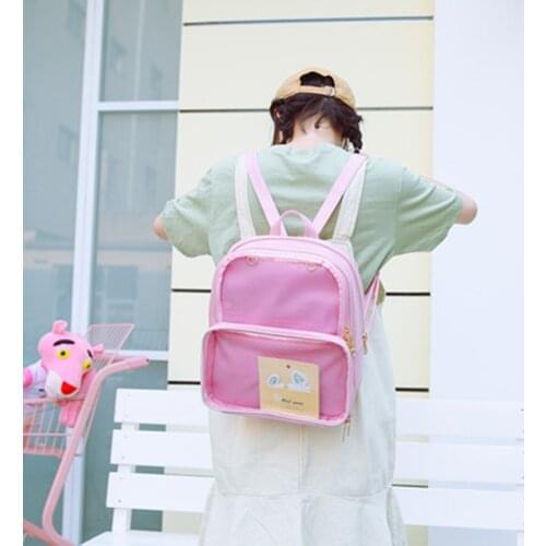 Cute Clear Transparent Women Backpacks PVC Jelly Color Itabag Schoolbags Fashion Ita Teenage Girls Bags for School Backpack New