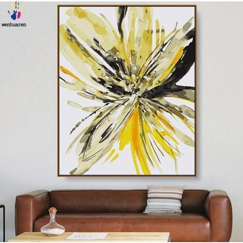 DIY colorings pictures by numbers with colors Freehand lily flower watercolor picture drawing painting by numbers framed Home