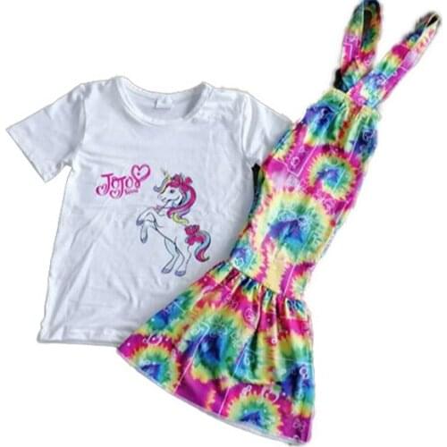 New hot selling autumn short sleeve bellpants set childrens comfortable pony cartoon printed baby suit20