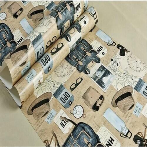 Beibehang wallpapers for living roomAmerican backpack green non-woven 3d wallpaper childrens room wallpaper bedroom decorations