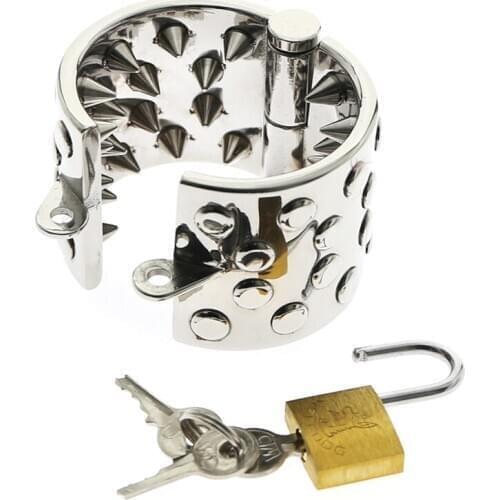 KALIS TEETH Sharp Tooth Cock Ring with lock Scrotum Pendant Male Chastity Device Cock cage Spike Ring Male Torture devices