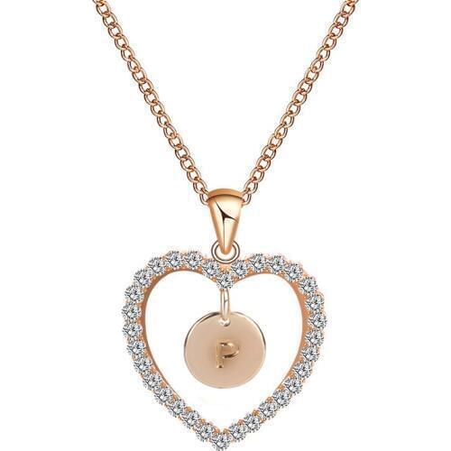 Letters Name Necklaces & Pendant For Women 26 Letters Gold SilverColor Heart Necklaces Women Fashion Statement Jewelry Bijoux