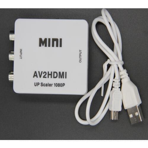 Mini AV to HDMI-compatibleVideo Converter Box RCA AV HDMI CVBS to HDMI-compatible Adapter for HDTV TV PS3 PS4 DVD Xbox Projector