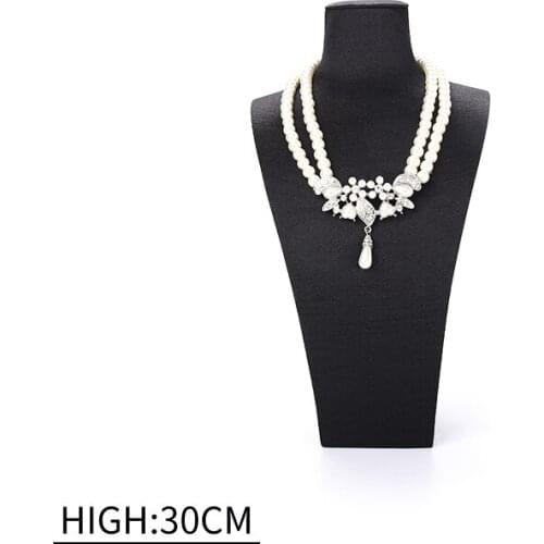 High Quality Black Brushed Bust Portrait Pearl Necklace Jewelry Display Stand Female Long Chain Pendent Showcase Jewellery Shop