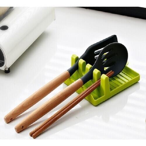 Spatula Holder Storage Shelf Spoon Rest Tableware Holder Draining Rack Mat Organizer Heat Resistant Kitchen Cooking Tools