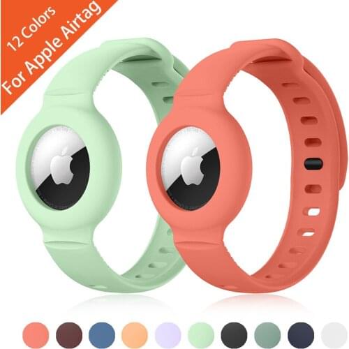 For Apple AirTags Strap Soft Silicone Bands children Watch strap Anti-Scratch Lightweight Soft Protective Skin Cover Accessories