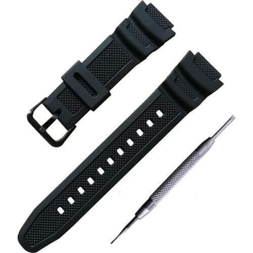 Watchband convex PU strap 18*25mm rubber silicone bracelet For AQ - S810W AE-1000 1200w sgw-300 400h mrw-200h