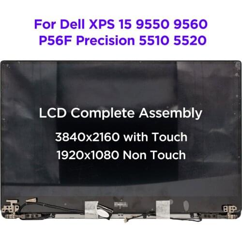 New 15.6" LCD Touch Screen Complete Assembly for Dell XPS 15 9550 9560 P56F Precision 5510 5520 LCD Display Replacement UHD4K
