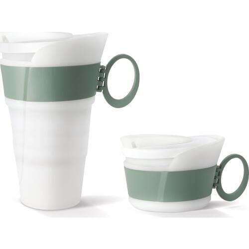 Silicone Tea Water Coffee Folding Cups Portable Travel Outdoor Sports Telescopic Mouth Saucers Drinkware