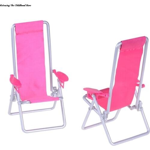 1:12 Scale Foldable Deckchair Lounge Beach Chair For Barbie Dolls House For Lovely Miniature 12*11*19.5cm