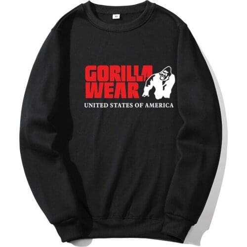 GORILLA Wear Casual Sweatshirts Oversized Hoodies Loose Sweater Print Korea Style Hooded Collar Sleeve Style Sleeve Length