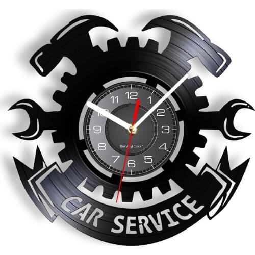 1Piece Car Service Garage Tools Tire Wrench Vinyl Record Wall Clock Mechanic Service Modern Wall Clock Wall Decor Art