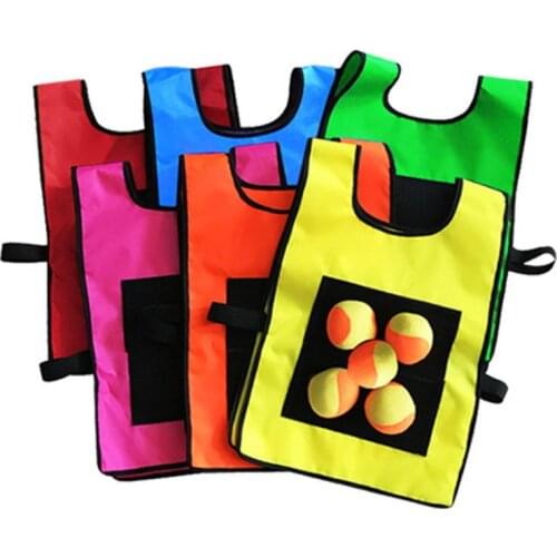 Adult Sports Props Pitching Waistcoat Props Vest With Sticky Ball Sticky Jersey Vest Throwing Outdoor Activity Fun Sports Toy