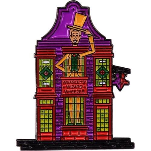 Wizarding World Weasleys Joke Shop Weasley Enamel Brooch Pins Badge Lapel Pin Alloy Metal Fashion Jewelry Accessories Gifts