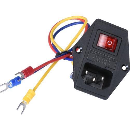 3D Printer Parts 10A 250V Rocker Switch Power Endstop With Red Triple AC Power With Copper 3pin Light Power Electrical Equipment