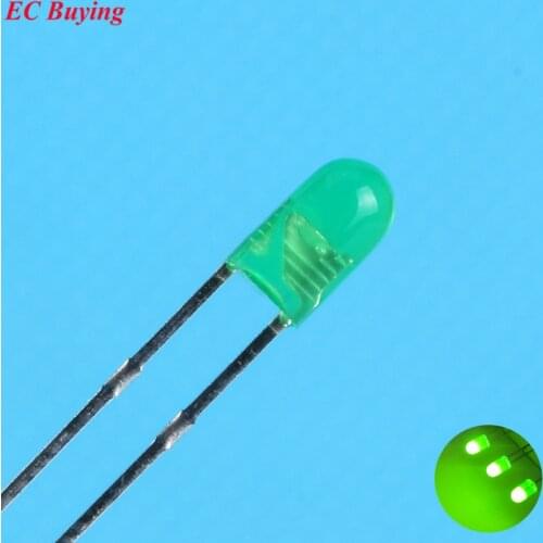 3mm Green LED Round Boundless Light Emitting Diode Diffused Foggy Lamp Bead Plug-in DIY Kit Endless Practice DIP100 pcs /lot
