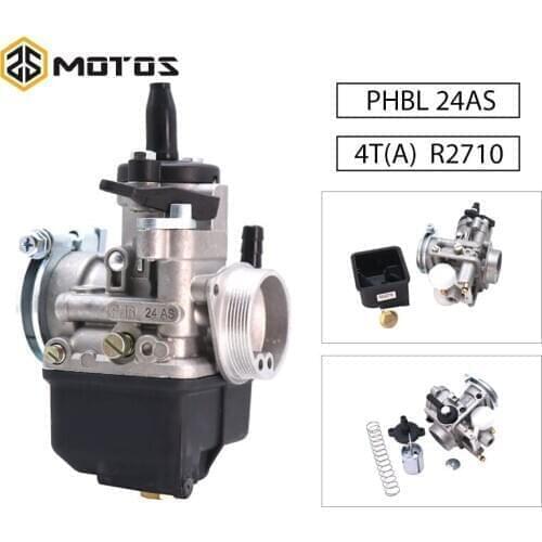 ZS MOTOS Universal 24mm Carburetor Dellorto PHBL 24AS 4T(A) R2710 For 50-250cc ATV Dirt Racing Bike Motorcycle PHBL Carburetor