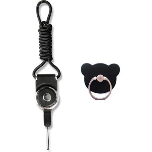 1Pc 2 In 1 Mobile Phone Straps Detachable Cell Phone Hanging Lanyard, Cartoon Bear Mobile Phone Holder Brackets Phone Ring Stand