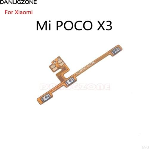 10PCS/Lot For Xiaomi Mi Pocophone POCO X3 Power Button On / Off & Volume Up / Down Button Flex Cable