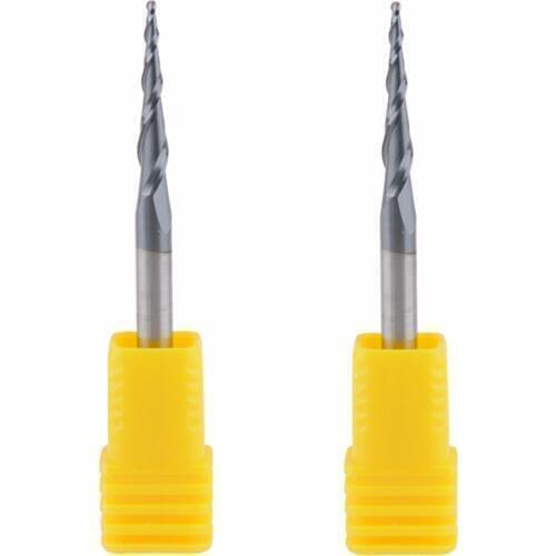 10pcs/lot R0.5*D4*20.5*50L*2F HRC55 Tungsten solid carbide Coated Tapered Taper Ball Nose End Mill cone type cnc milling cutter