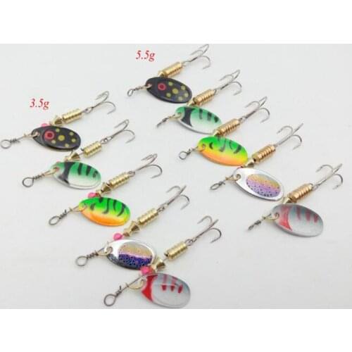 10Pcs Spinner Spoon Fishing Bait 3.5g 5.5g Metal Spoon Hard Lure Crankbait Bass Fishing Lure Fishing tackle