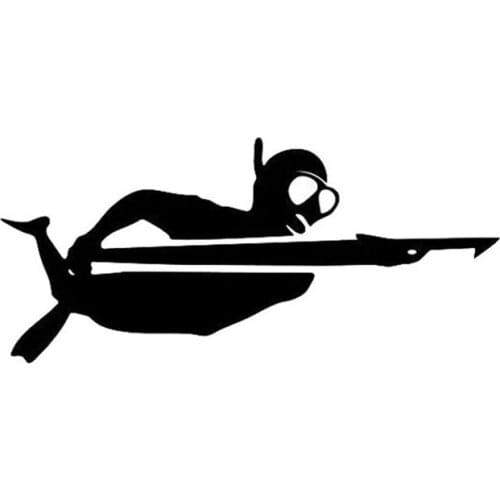 19.6*8.6CM Fashion Fork Gun Hunting Fishing Sticker Divers Dive Vinyl Reflective Car Stickers