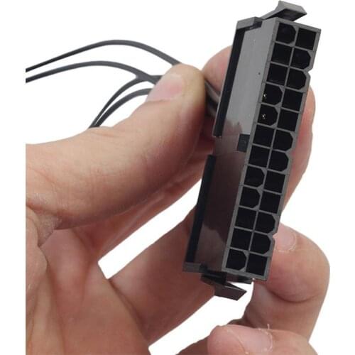 24Pin Dual PSU Power Extension Cable Board Module Adapter Connector Synchronization Three Cable Power Supply PC I2H7