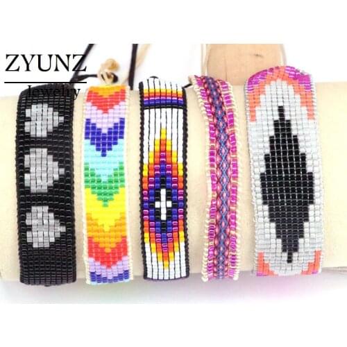 5PCS, Boho Bracelet 2020 Miyuki Pulseras Arrow/Eye/ Heart Pattern Jewellery Handmade Loom Woven Bracelets Women Jewelry