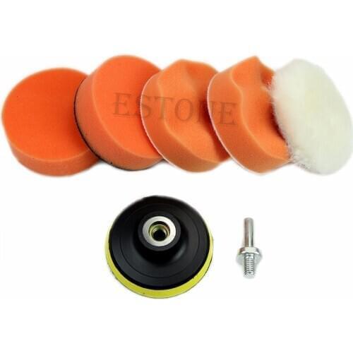 6pcs High Gross 75mm 3" Polishing Buffing Pad Kit for Car Polisher Buffer New