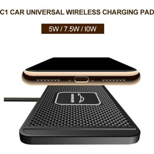 10W Q1 Car Wireless Mobile Phone Charger Pad Anti-Skid Pad For IPhone Samsung Fast Charging Non-Slip USB Charger Wireless Pad