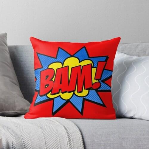 Bam! Throw Pillow Cushion Cover Polyester throw pillows case on sofa home living room car seat decor 45x45cm