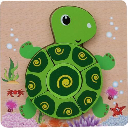 Wooden 3D Puzzle Jigsaw Wooden Educational Toys For Children Kids Puzzle Teaching Aids Set Puzzle Intelligence Toys