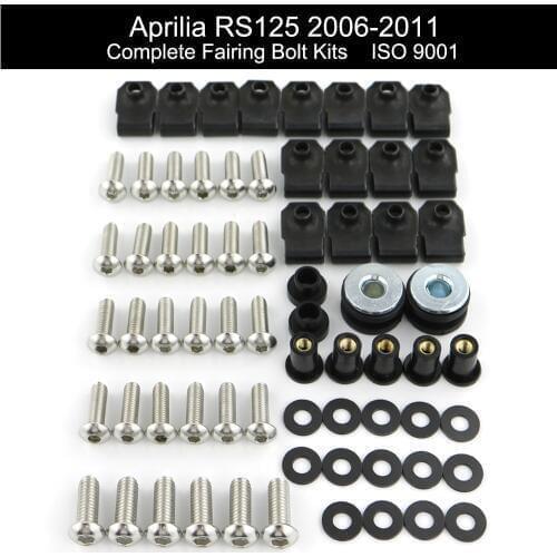 For Aprilia RS125 2006 2007 2008 2009 2010 2011 Motorcycle Complete Full Fairing Bolts Kit Screws Fairing Clips Stainless Steel